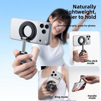 Support de téléphone magnétique double face |   Conception pliable et portable |   Aimants puissants N52 à forte adhérence |   Support universel A12 pour diffusion en direct