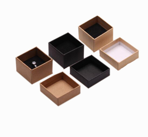 โลโก้ที่กำหนดเองพิมพ์บรรจุกระดาษคราฟท์สีน้ำตาลกล่องแหวนด้วยฟองน้ำ - Product Image 2
