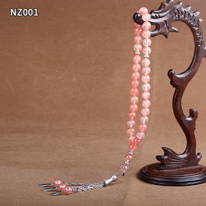 33pc 8mm 크리스탈 마노 유리 묵주 구슬 이슬람 Tasbih 이슬람 팔찌 기도 구슬 - Product Image 3