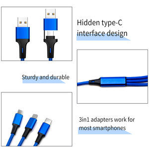 Cadeaux promotionnels Câble <span class=keywords><strong>Usb</strong></span> 5 en 1 Câbles de charge rapide Chargeurs portables multifonctions tressés en nylon pour téléphone <span class=keywords><strong>portable</strong></span>. - Product Image 5