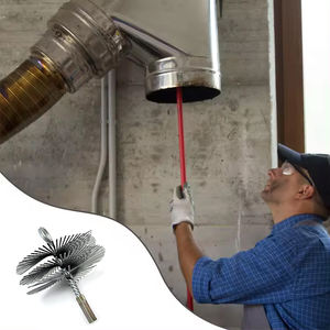 Brosse de cheminée conduit de <span class=keywords><strong>poêle</strong></span> à bois cheminée remplaçable nettoyage en profondeur Kit de brosse de balayage tête de brosse en métal avec poteau - Product Image 6