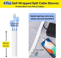 313 pièces manchons de fil réutilisables et pinces de câble électrique Kit de rangement de câble en plastique pour la gestion des câbles de bureau et PC à domicile