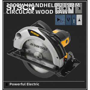 Scie circulaire à bois portative YUFU, 1800W, 235mm, à batterie lithium, qualité industrielle, coupe humide, garantie 3 ans, vente en gros usine - Product Image 2
