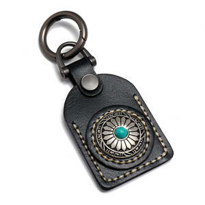 Haute qualité véritable peau <span class=keywords><strong>de</strong></span> bétail porte-clés fait à la main en cuir <span class=keywords><strong>de</strong></span> bétail bureau à domicile clés anneau couture manuelle porte-clés cadeau - Product Image 4