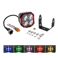 Feux de conduite LED haute luminosité de 3 pouces, multicolores RGB, 4x4, feux de travail tout-terrain, éclairage latéral pour camion, éclairage extérieur automobile
