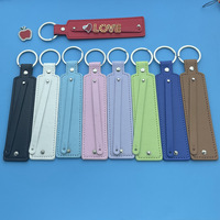 Porte-clés en cuir coloré avec lettres personnalisées de 8 mm et 10 mm de largeur, étiquette métallique, porte-clés en métal