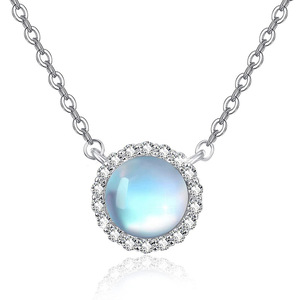 Collier élégant avec pendentif en pierre irisée pour femme, collier à breloque brillant, bijoux de mode, à porter au quotidien, cadeau - Product Image 1