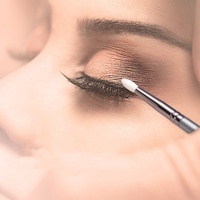 Ensemble de 2 pinceaux de maquillage de luxe en poils de chèvre, personnalisés en usine, avec pinceau à raser pour fard à paupières, anticernes et mascara