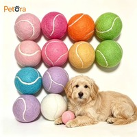 Nouvelle Arrivée Petora : Balle de Tennis en Caoutchouc Écologique Personnalisable avec Logo, Jouet à Mâcher Multicolore pour l'Entraînement des Chiots et les Jeux en Extérieur