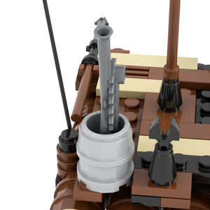 MOC5055 Modèle de radeau d'évasion insulaire médiévale, bateau de sauvetage pirate, blocs de construction en plastique DIY, jouets éducatifs pour enfants - Product Image 5