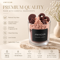 Bougie parfumée artisanale de style dessert, dans un bocal en verre avec design crème fouettée, pour boutique de cadeaux, décoration intérieure, OEM, Private Label