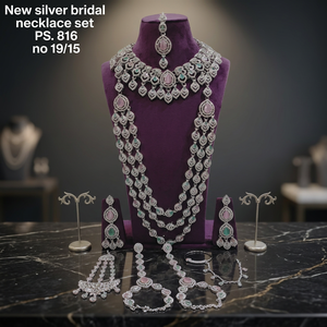 Elegant High Quality Gold Plated Bridal Engagement Wedding Anniversary Party Gift Ethnic Fashion Rhodium Plated Jewelry <b>Set</b> - Product Image 2