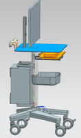 Chariot de scanner dentaire oral silencieux de haute qualité avec support d'écran, design moderne pour hôpital et clinique, pour hôtels et centres commerciaux