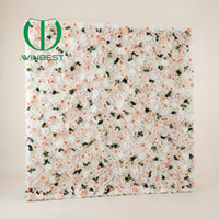 Backdrop Dinding Bunga Mawar Hydrangea Buatan Tangan 3D 5D Real Touch untuk Dekorasi Rumah, Pesta Pernikahan, dan Fotografi Grosir