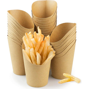 Gobelet écologique jetable à paroi simple en papier pour frites - Product Image 1
