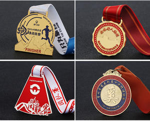 เหรียญกีฬาคุณภาพสูงแบบกำหนดเอง พร้อมริบบิ้น ตัดแบบไดคัท พิมพ์โลโก้ส่วนตัว เหรียญโลหะชุบทองสำหรับกีฬา - Product Image 6