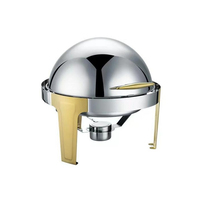 6L Edelstahl 201 Alkoholbetriebener Chafing Dish Heizer Speisenwärmer 85-100°C Temperaturregelung 6 Stunden Hotel Restaurant