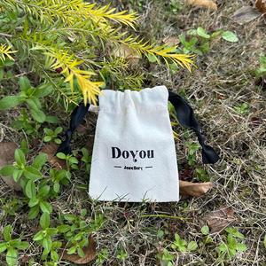 Professional 100%Cotton <b>Drawstring</b> Bag Customized Logo and Size Reusable Cotton Gift Storage <b>Pouch</b> - Product Image 2