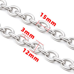 पुरुषों, महिलाओं के लिए हस्तनिर्मित मोटी चेन, DIY आभूषण हार के लिए सुपर बड़ी वॉटरप्रूफ टाइटेनियम स्टेनलेस स्टील चेन - Product Image 6