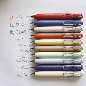 Nouveauté Stylo de poche portable couleur Morandi 0,5 mm Stylo mini petit et épais à séchage rapide Stylo gel de type pression - Product Image 4