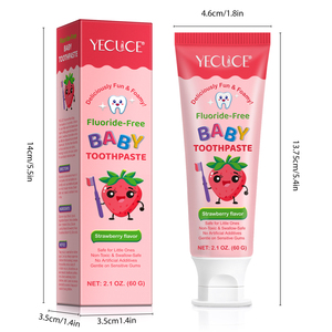 YECUCE 60g <span class=keywords><strong>Dentifrice</strong></span> Bébé Naturel Sans Fluorure au Xylitol Marque Privée Haleine Fraîche Soin de l'Émail Nettoyage Basique <span class=keywords><strong>Dentifrice</strong></span> Enfants - Product Image 6