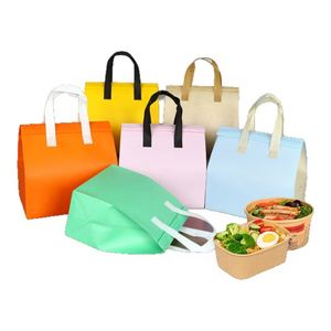 Bolsa de Embalaje para Comida Rápida, Venta de Fábrica, Bolsa de Embalaje para Café con Impresión Personalizada, Bolsa de Entrega con Cierre Enrollable, Bolsas Térmicas para Llevar Comida - Product Image 1