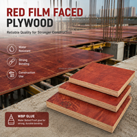 Contreplaqué de coffrage filmé rouge, imperméable, multicouche, pour la construction de dalles et de ponts