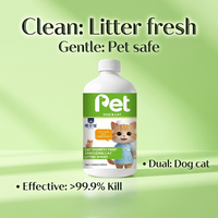 Spray désodorisant et assainissant pour litière de chat OEM/ODM avec bio-enzyme et ions d'argent, élimine les odeurs désagréables de litière, des excréments, de l'urine et du corps des animaux.