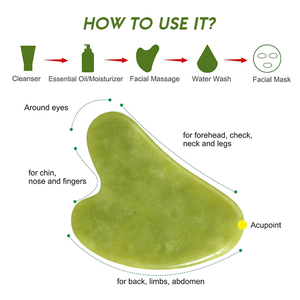 Herramienta de <span class=keywords><strong>Jade</strong></span> Natural para el Cuidado Facial, Gua Sha de <span class=keywords><strong>Jade</strong></span> Auténtica con Logotipo Personalizado, 100% Natural, para Cuerpo y Ojos - Product Image 5