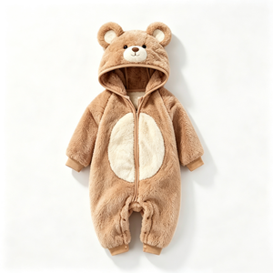 Ropa de bebé con personajes de animales personalizados, ropa de invierno cálida de felpa, disfraz de bebé unisex, adorable conjunto de cosplay para bebé - Product Image 1