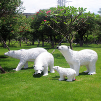 Résine grandeur nature artisanat en fibre de verre écureuil perroquets lapin accessoires rhinocéros dauphin pingouins sceau ours polaire Statues pour les événements de fête