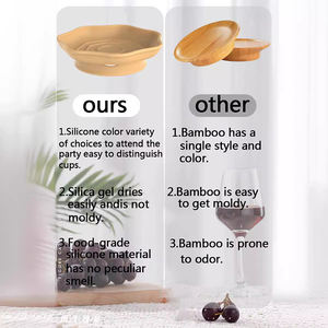 Nieuw Ontwerp Multifunctioneel Siliconen <span class=keywords><strong>Coaster</strong></span> Wijnglas Cover Snackbak Wijnglas Charcuterie Topper Bar Accessoires - Product Image 3