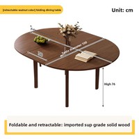 Table à manger ronde extensible en bois massif, style moderne du milieu du siècle, taille personnalisable pour hôtel, usage familial