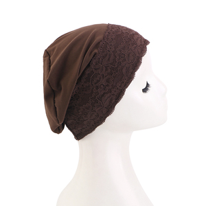 Pañuelo <span class=keywords><strong>para</strong></span> la Cabeza de Color Sólido <span class=keywords><strong>para</strong></span> Mujer, Turbante Elástico de Poliéster con Encaje <span class=keywords><strong>para</strong></span> Damas, Cómodo <span class=keywords><strong>para</strong></span> <span class=keywords><strong>Quimioterapia</strong></span> - Product Image 5