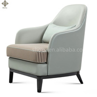 Canapé simple en cuir et tissu de luxe, fauteuil de salon, chambre à coucher, chaise confortable pour villa de luxe, appartement