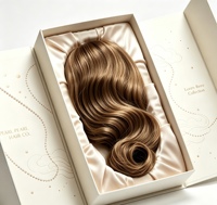 Emballage cadeau en carton rigide magnétique à double porte, sur mesure et exquis, pour l'affichage et l'emballage de perruques et d'extensions de cheveux humains
