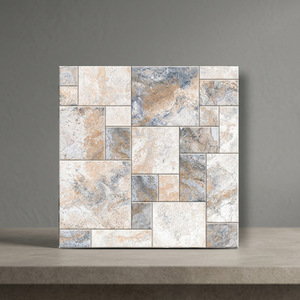 Carreaux de sol extérieurs robustes en porcelaine vitrifiée, motif marbre, 16x16 pouces, style rustique, pour parking - Product Image 1