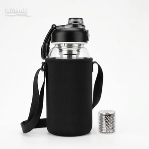 Carafe filtrante à <span class=keywords><strong>eau</strong></span> <span class=keywords><strong>alcaline</strong></span> en verre écologique PH>7.5 avec filtre minéral, sans BPA, sans danger pour la santé des personnes âgées et des enfants - Product Image 3