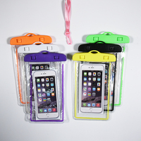 Sacs de téléphone lumineux colorés imperméables à la poussière PVC Yanyard sacs de téléphone portable pour la natation pour les filles