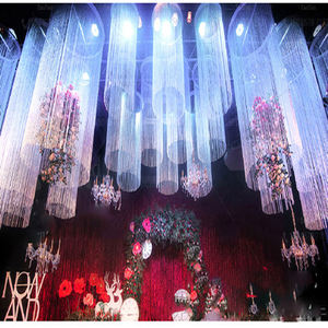 Décorations de plafond toile de fond scène chaîne rideaux rideaux pendentif pour événement de mariage gland franges et pompons pour rideaux - Product Image 2