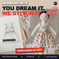 Fabricant de vêtements pour poupées personnalisées, vêtements pour poupées articulées / jouets en peluche / figurines robotiques, toutes formes sur mesure OEM