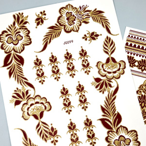 Adesivi per Tatuaggi all'Henné Indiano Marrone Dorato all'Ingrosso, Decalcomanie per Mani, Piedi e Corpo, Arte Corporea Impermeabile, Tatuaggi Temporanei - Product Image 5