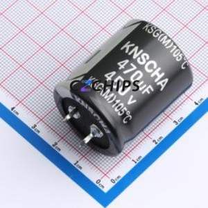 ตัวเก็บประจุแบบอิเล็กโทรไลต์อะลูมิเนียมแบบ Snap-in รุ่น LSG450M477S353S1AA ชนิด Through hole (THT) ขนาด D30xL35 มม. 470uF 20% 450V 10 มม. - Product Image 1