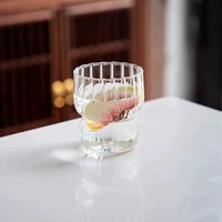 En stock : Tasse à matcha en verre côtelé, pour boissons matcha laitières à la noix de coco, avec glace, design créatif, pour la cérémonie du matcha et l'usage quotidien