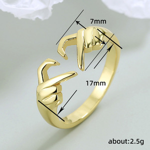Anello a Cuore Aperto Stile Vintage, Gioiello da Dito alla Moda per Donne, Design Elegante per Uso Quotidiano - Product Image 3