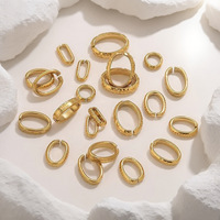 Accessoires de bijoux en acier inoxydable, anneau de saut ovale en forme d'oeuf pour bracelet et collier