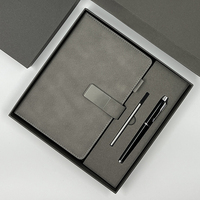 Vente à chaud d'ensemble cadeau de journaux en lin à couverture rigide avec carnet en cuir imprimé avec stylo et boîte cadeau