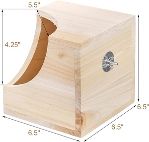 <span class=keywords><strong>Maison</strong></span> de chinchilla en bois naturel carré petit animal cachette <span class=keywords><strong>cabane</strong></span> pour chinchilla écureuil planeurs de sucre dans la cage 6.5X6.5X6.5 po - Product Image 2