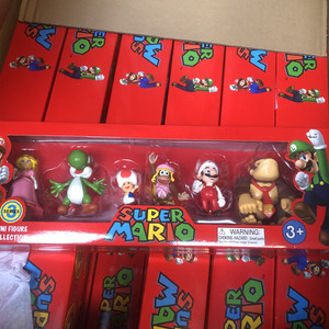 Nuevas Figuras de Juguete Promocionales Creativas, Super Mario Dragón Verde, Paquete de 6 Adornos en Caja, Muñecos - Product Image 4