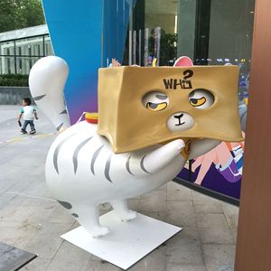 Sculpture d'animal en résine de dessin animé, décoration artistique extérieure à poser au sol - Product Image 1